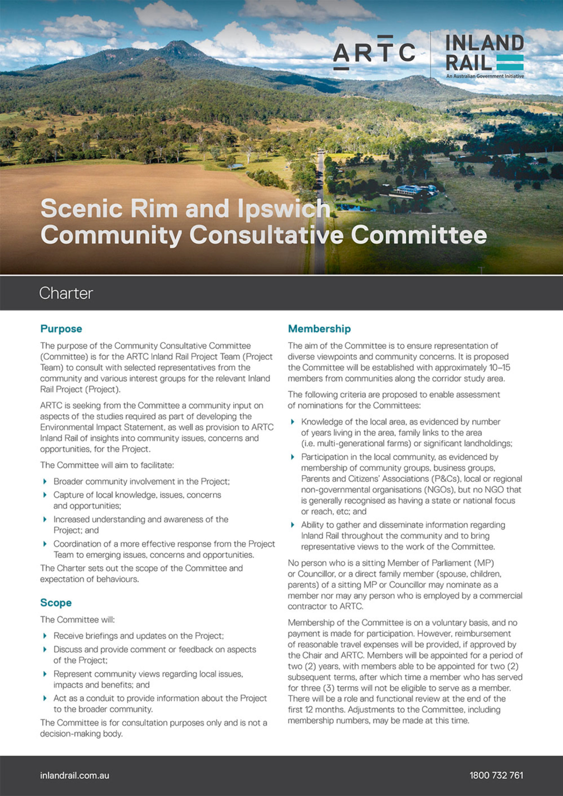 Scenic Rim CCC charter - Inland Rail
