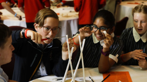 Students participating in the University of Newcastle Science and Engineering Challenge at Parliament House, Canberra.