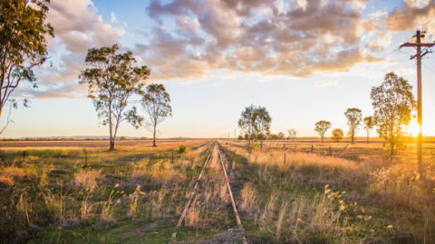 Existing railway line at Yandilla, Queensland.