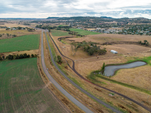 Aerial view of new corridor, Gowrie, Queensland.