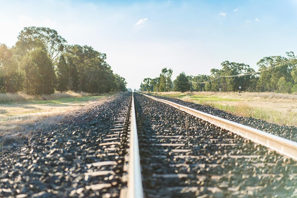 Rail tracks.