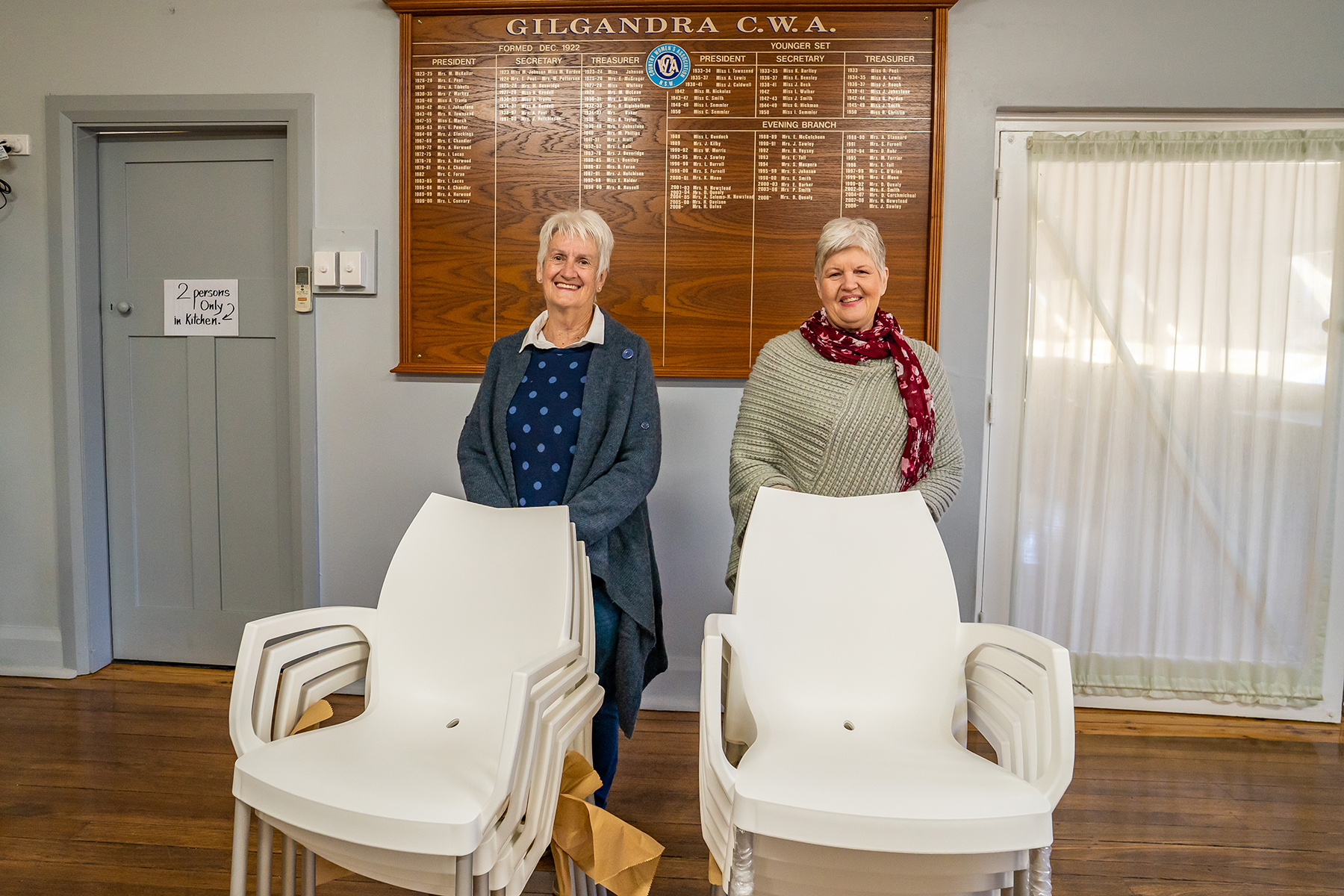 Gilgandra CWA Treasurer Julie Sawley and President Helen Oates
