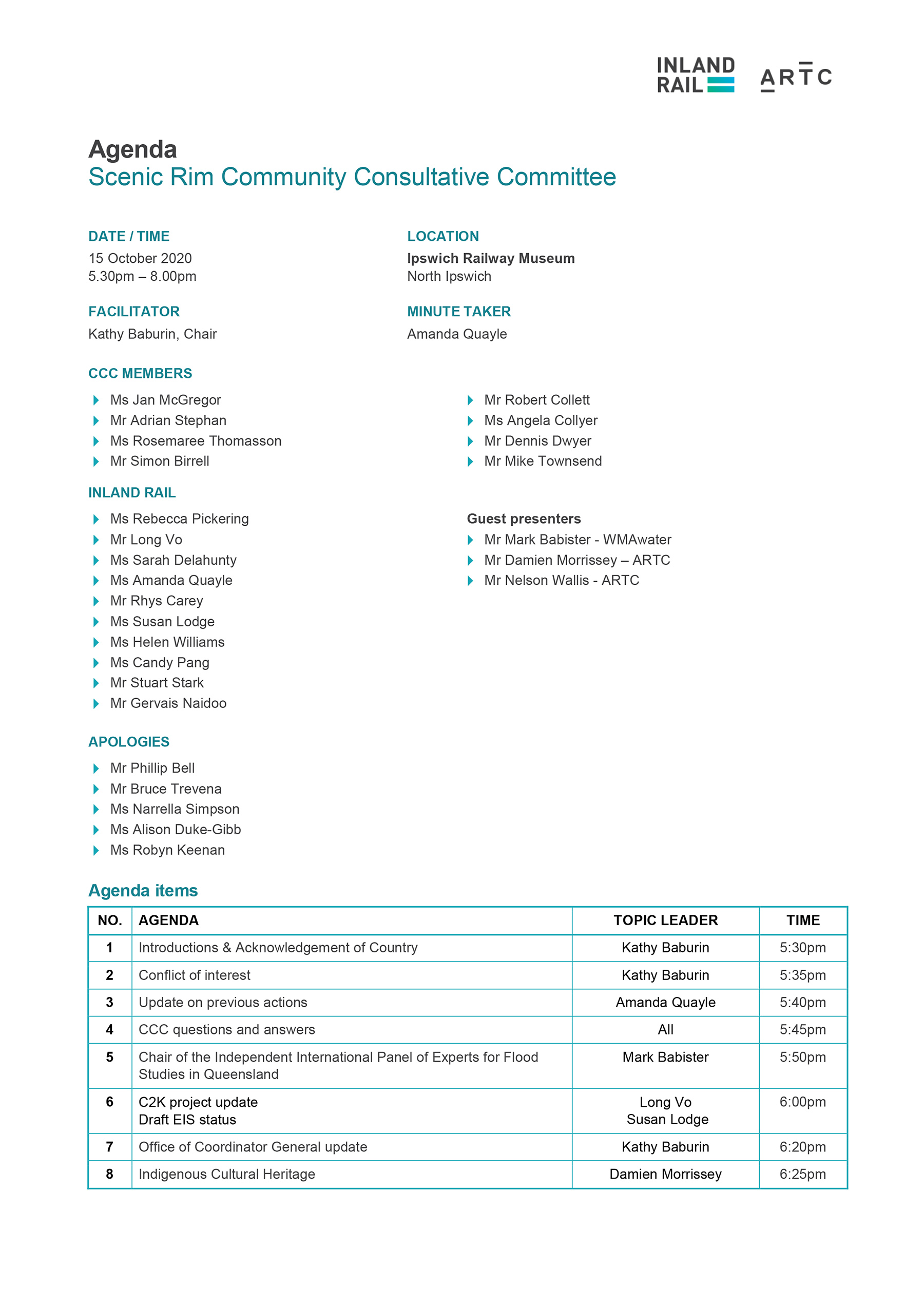 Scenic Rim CCC agenda 15 Oct 2020