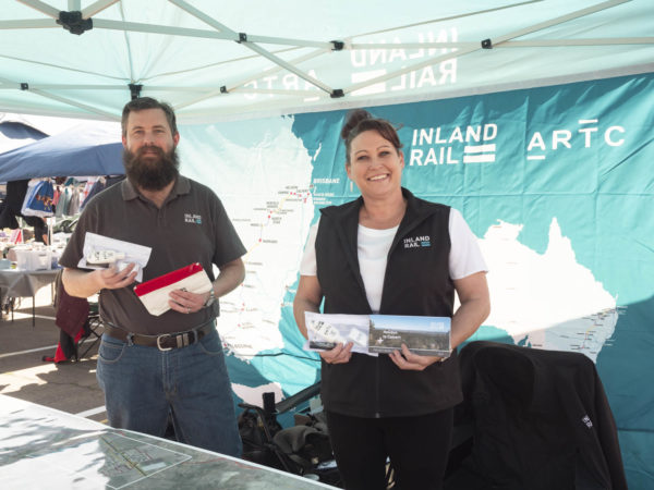 ARTC community drop-in info session at the Laidley RSL market day.