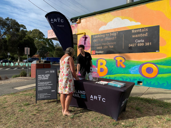 Inland Rail pop-up stall in Broadford