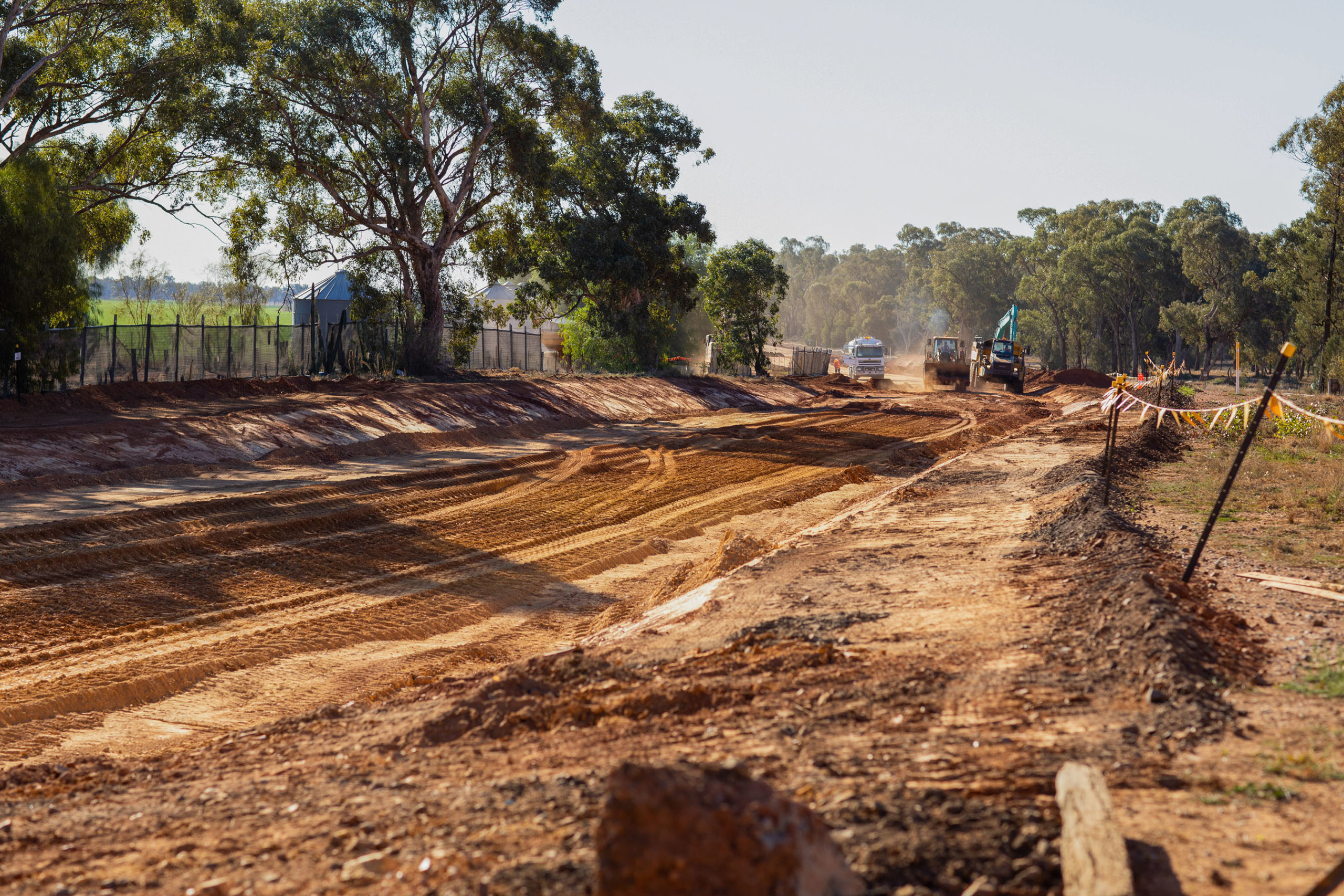 Earthworks on construction site from Parkes to Narromine, New South Wales.