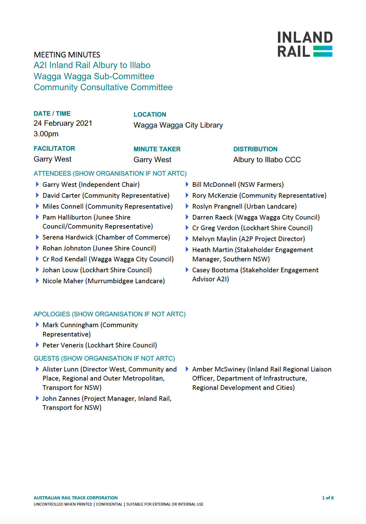 Thumbnail image of A2I CCC Wagga sub-committee meeting minutes 24 February 2021