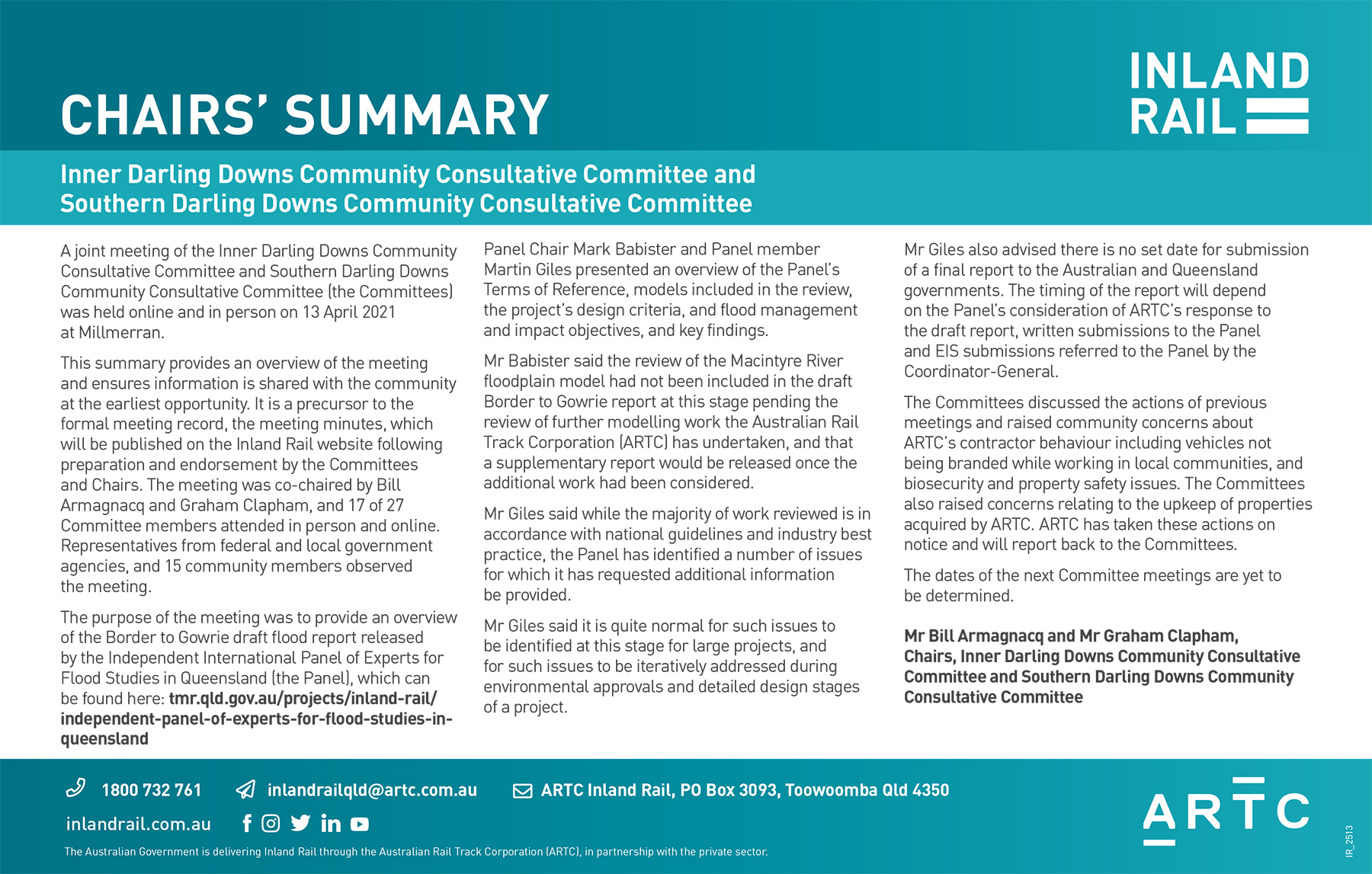 Inner Darling Downs Community Consultative Committee and Souther