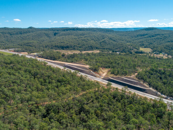 Aerial view of new line at Withcott, Queensland