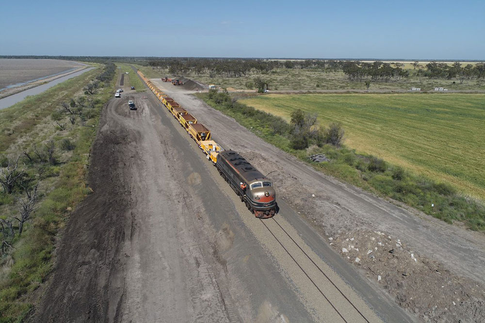 Ballast train south of Moree for 2021 construction works