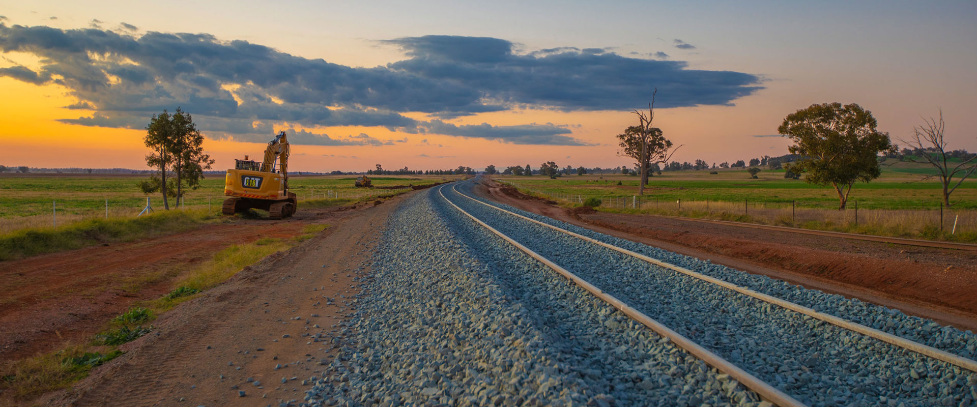 A view of Inland Rail track near Back Trundle Road, Parkes, NSW