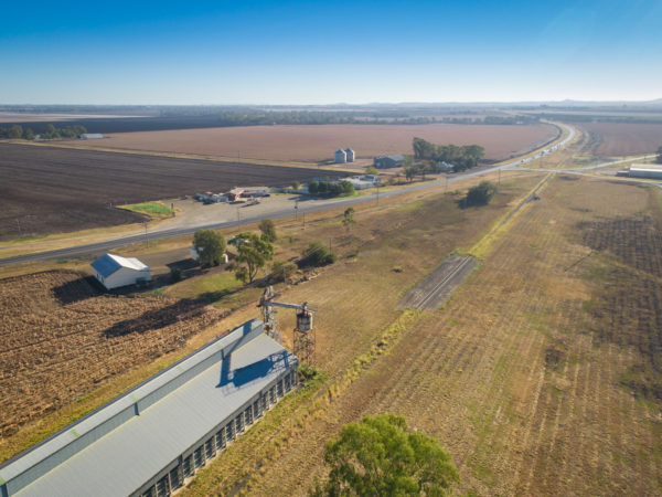 Aerial view of Pampas station, Queensland.