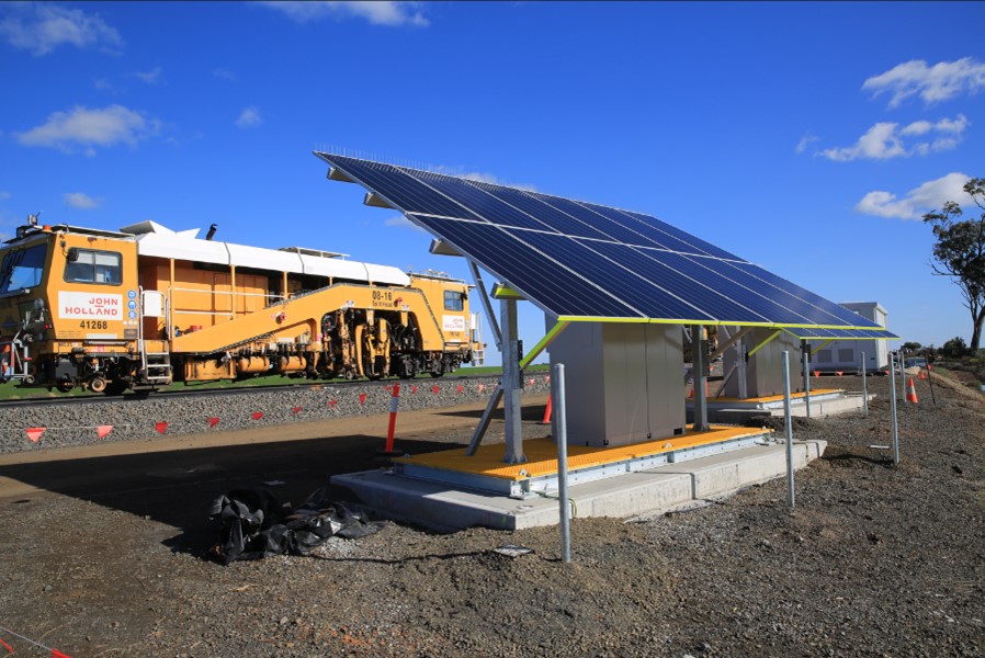 Solar powered rail signalling system at Coolleearlee, NSW