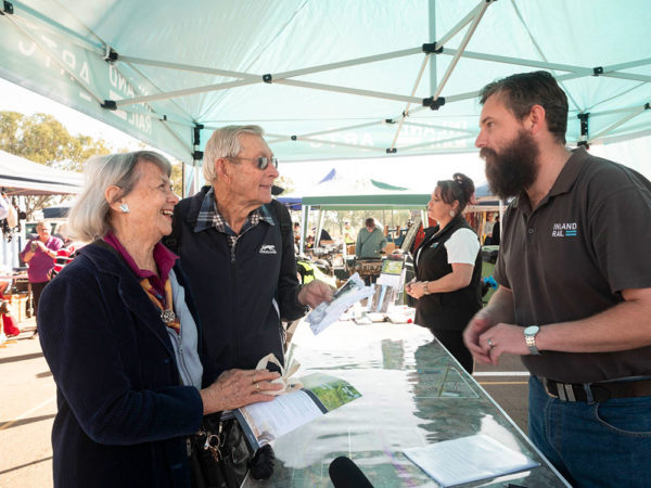 ARTC member talking with the local community at a community event