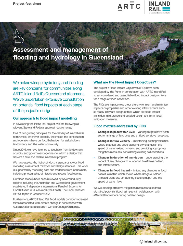 Thumbnail image of Assessment and management of flooding and hydrology in Queensland fact sheet