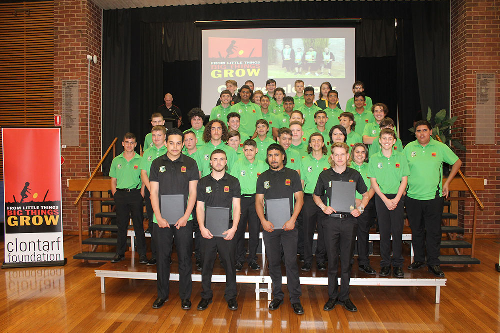 Mount Austin High School students celebrating Year 12 graduation