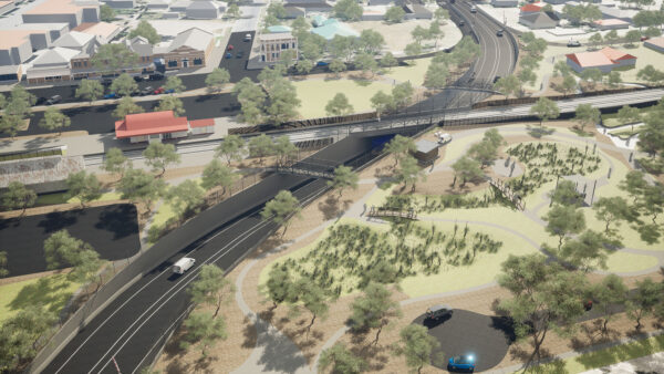 Visualisation of the Anderson Street bridge proposed road underpass