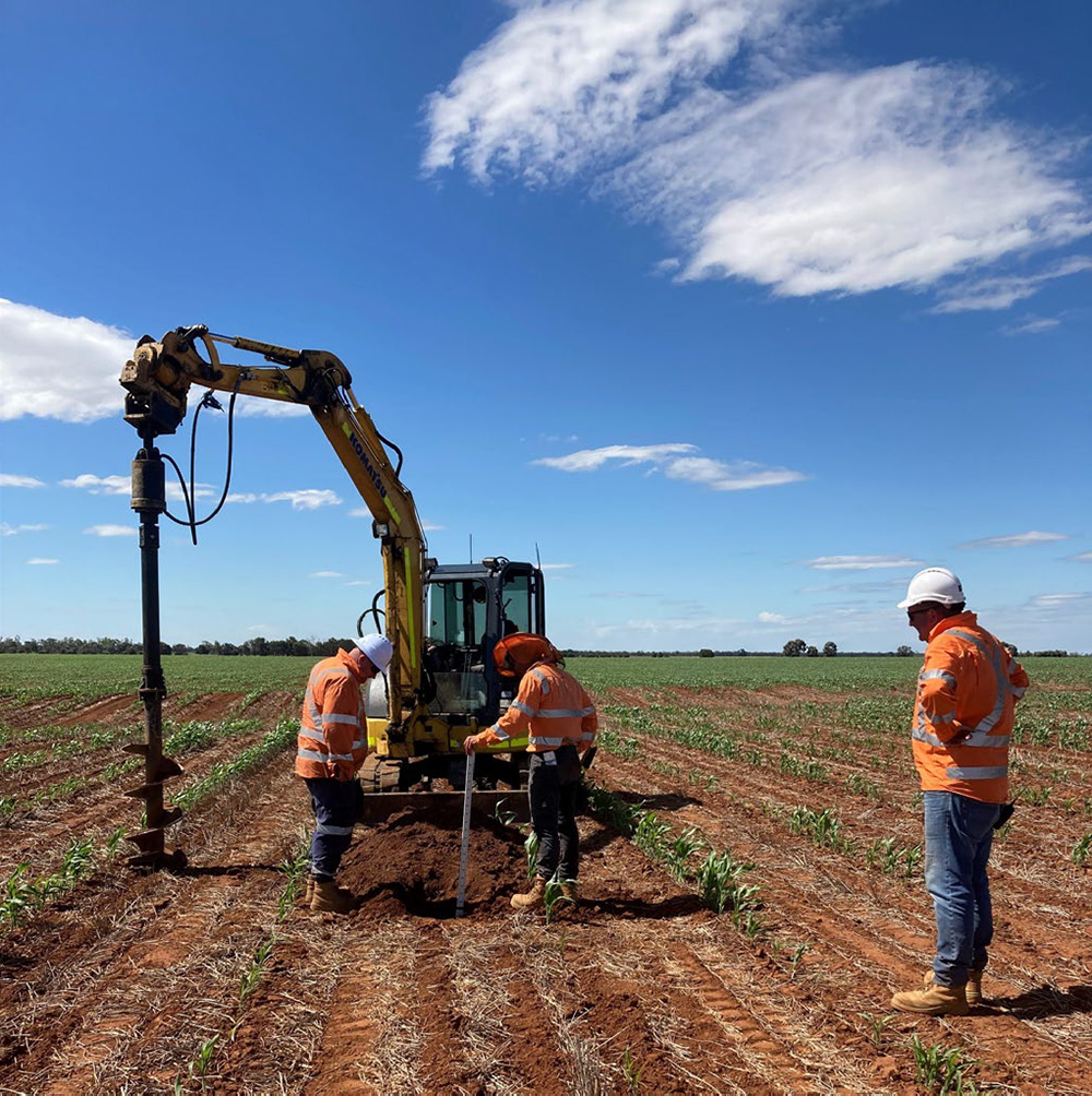 Example of a small drill rig for geotechnical investigations