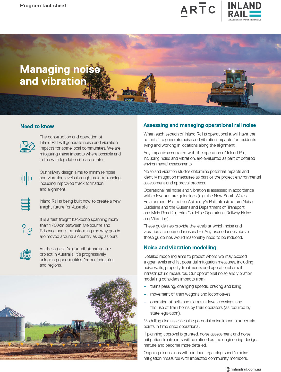 Image thumbnail for Managing noise and vibration fact sheet