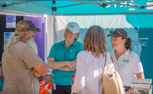 Inland Rail staff attending an Inland Rail stand at a community event