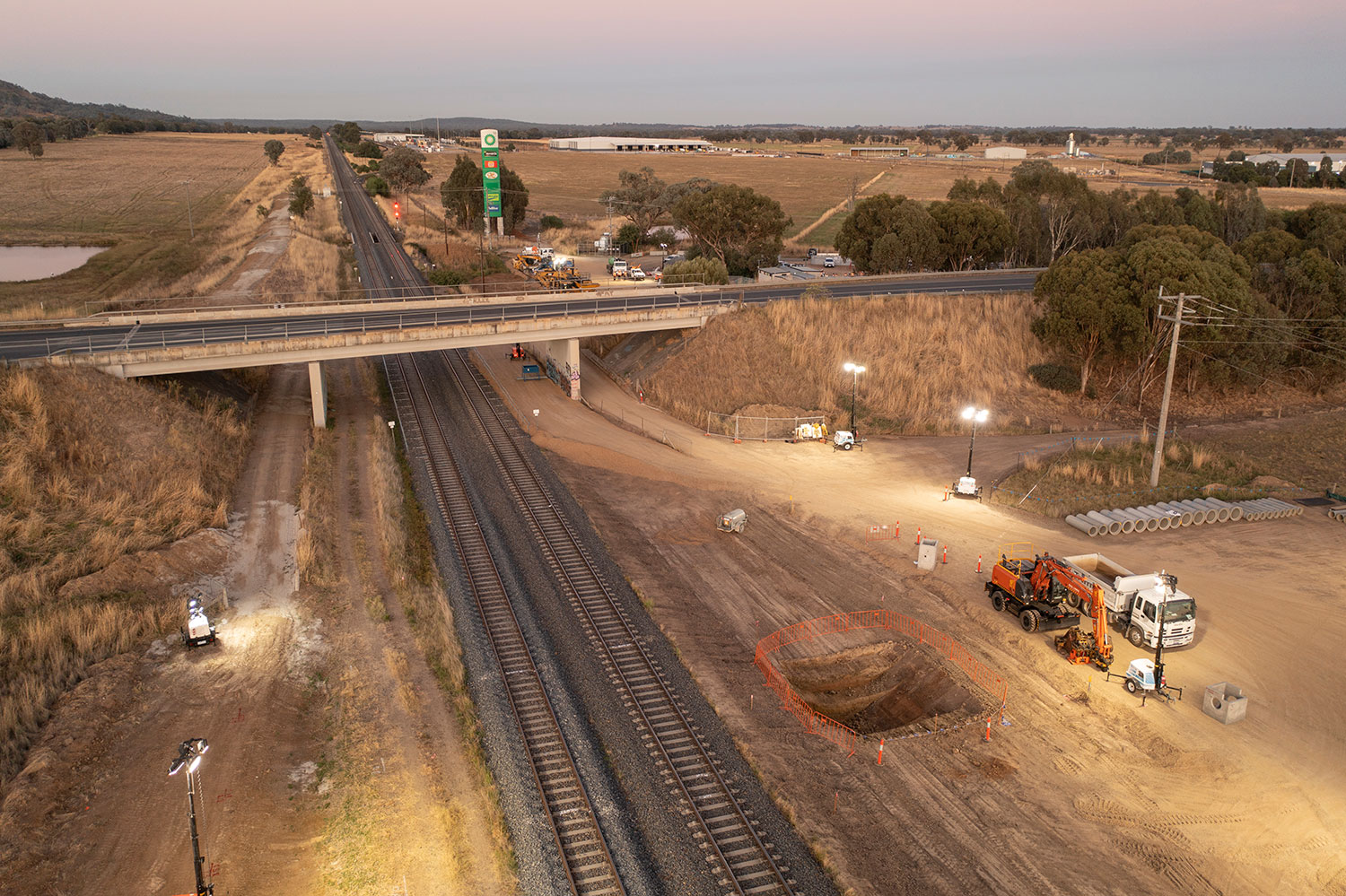 Image of Murray Valley Highway works near Barnawartha North.