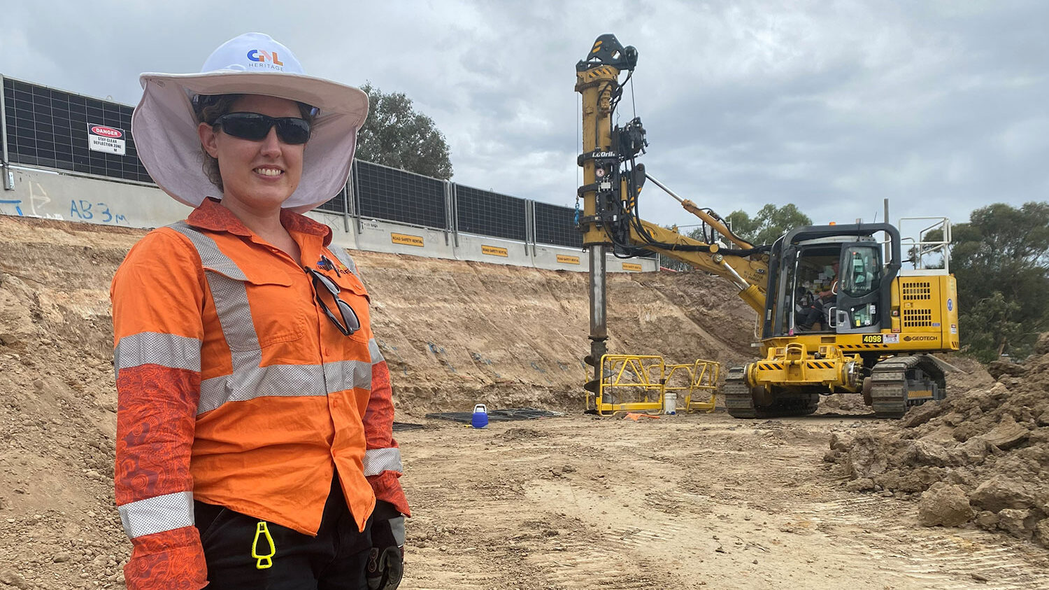 Image of heritage management consultant, Leah Tepper, on site in Glenrowan.