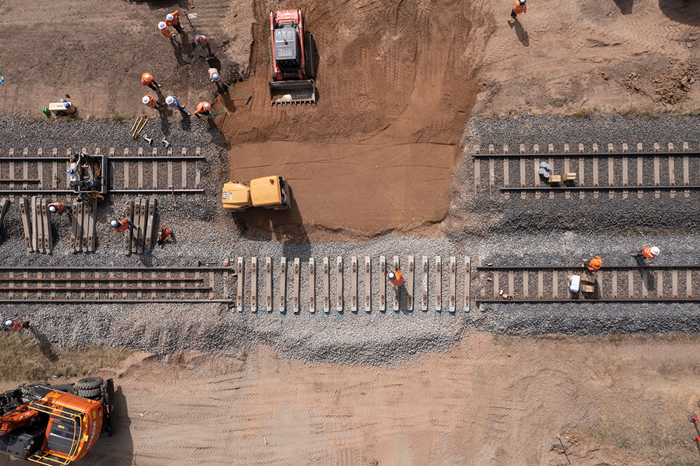 An aerial view of the Murray Valley highway reinstating the rail
