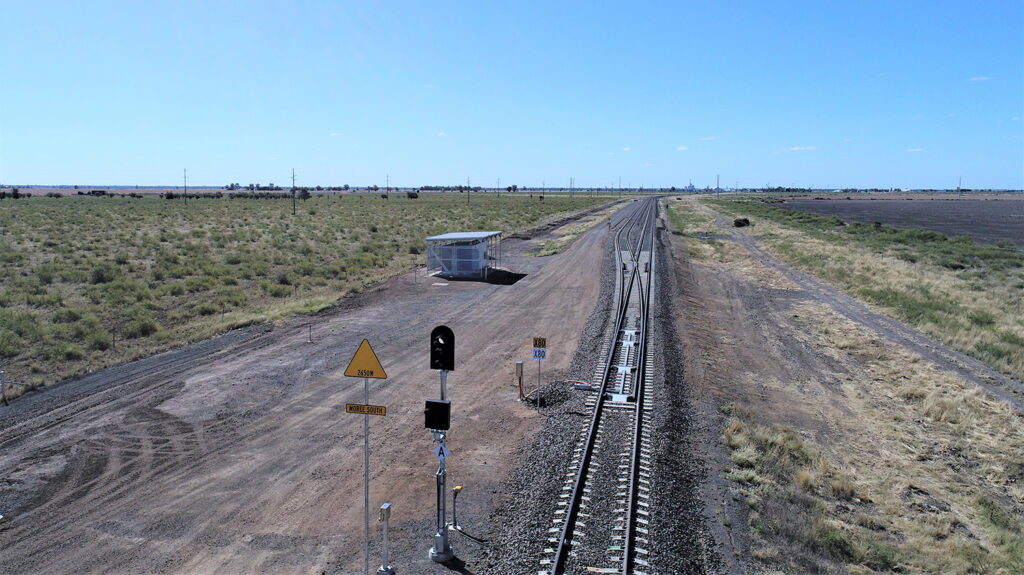 Aerial view of a newly installed Tycannah crossin loop turnout.