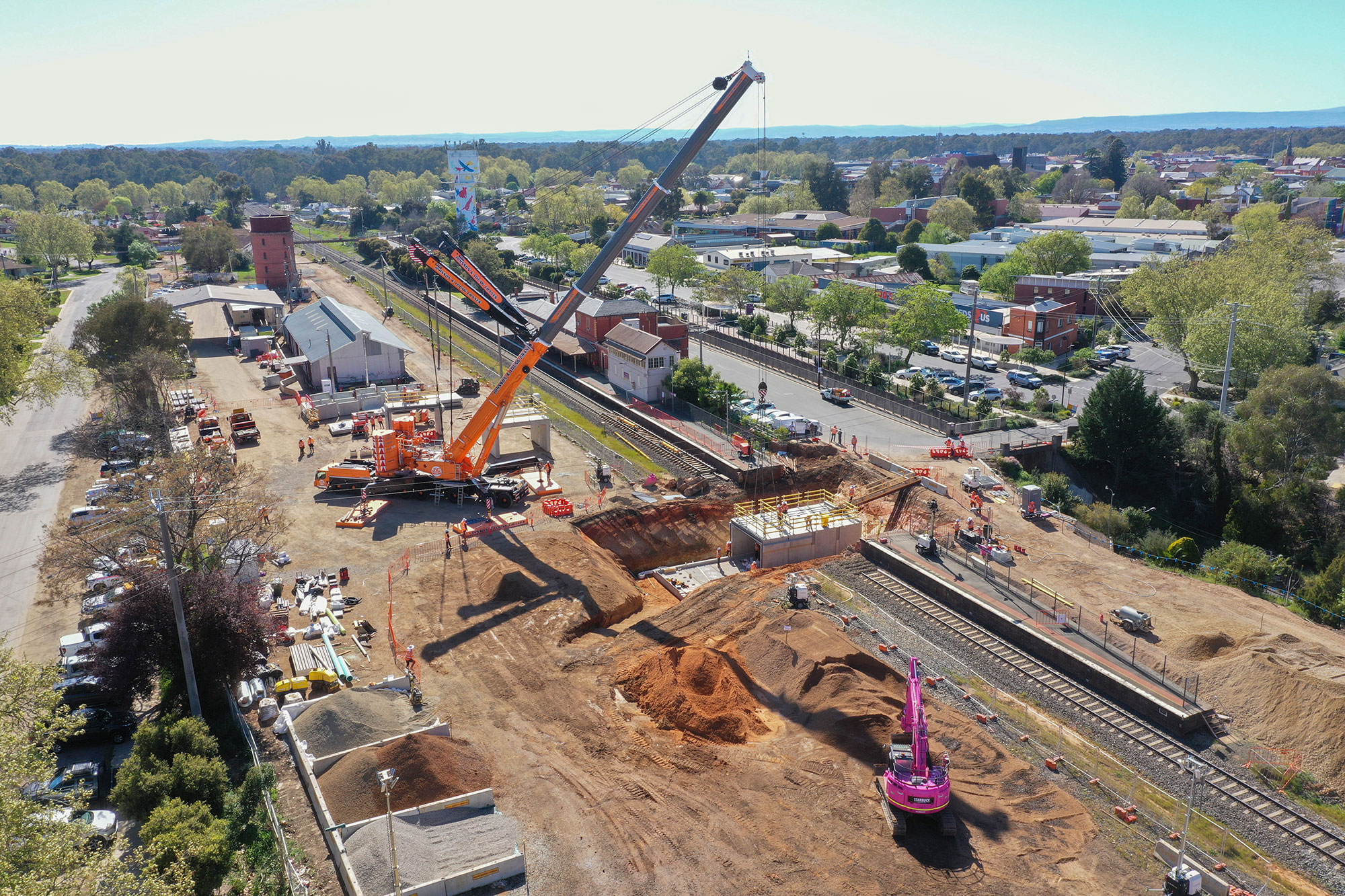 Construction progress on the Beveridge to Albury project