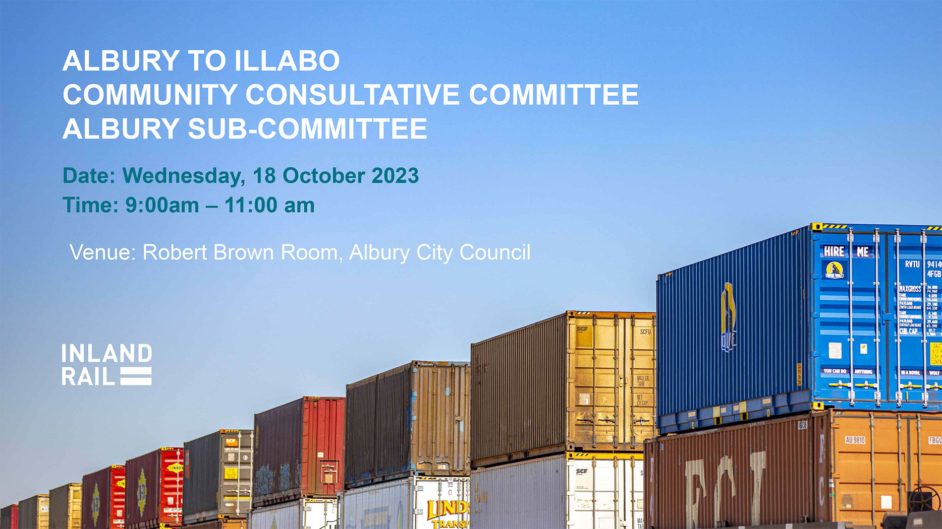 Image thumbnail for Albury to Illabo (Albury sub-committee) CCC meeting presentation 18 October 2023