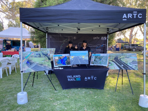 Inland Rail employees at the Euroa Farmers Market event