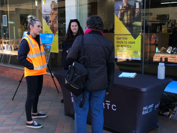 ARTC Inland Rail staff members at engagement event in Seymour