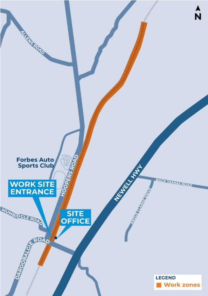 A map of the site office that will be established at Daroobalgie, off Daroolbalgie Rd.