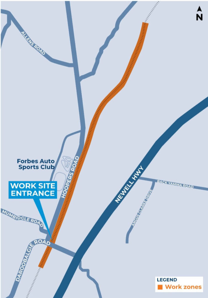 Map of works site at Daroobalgie