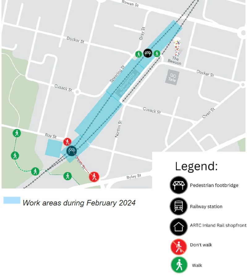 Wangaratta Station Precinct Works Area, February 2024 - Inland Rail