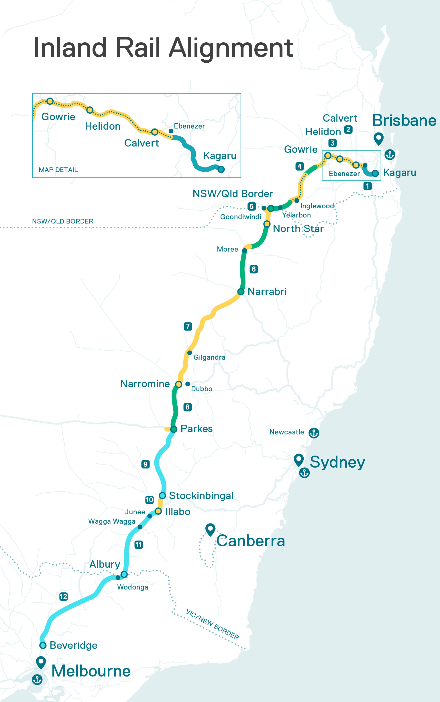 Map of Inland Rail Route - Inland Rail