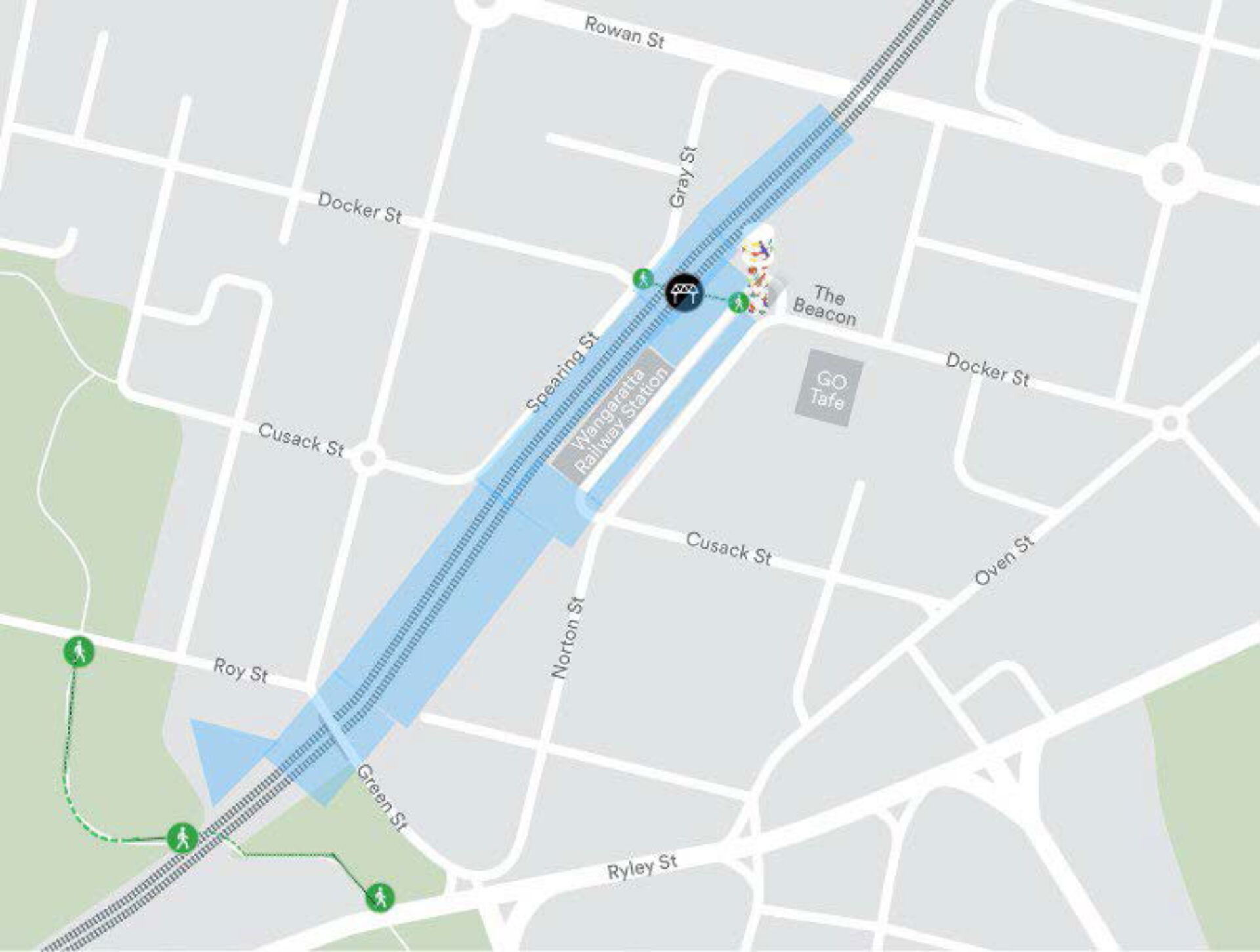 Wangaratta Station, Green St bridge works June 2024 Inland Rail