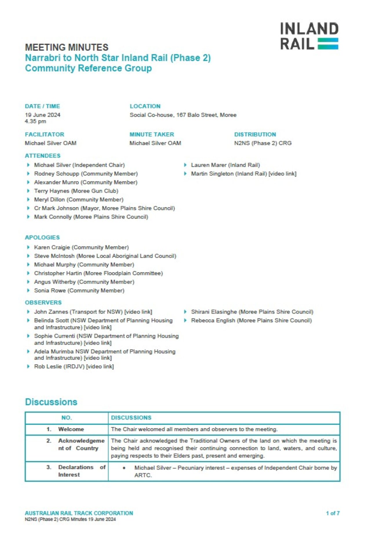 Narrabri to North Star P2 Community Reference Group - Inland Rail