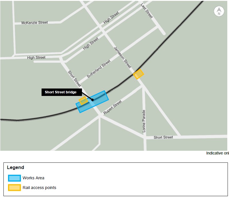 Map of works area at Broadford. 