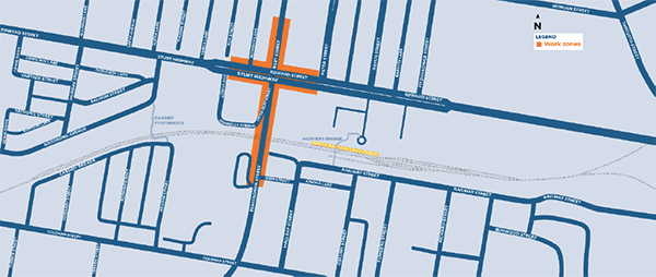 Map showing utility and survey investigations happening in Wagga Wagga between 3 and 16 October 2024