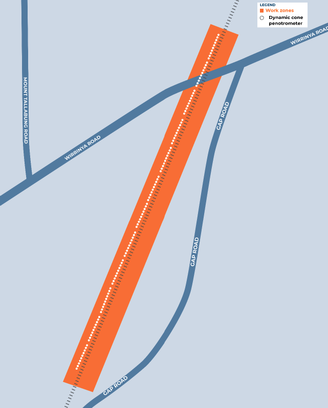 Map of work area in Wirrinya during October to December 2024.