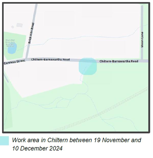 Map showcasing the area of the works as described in the text