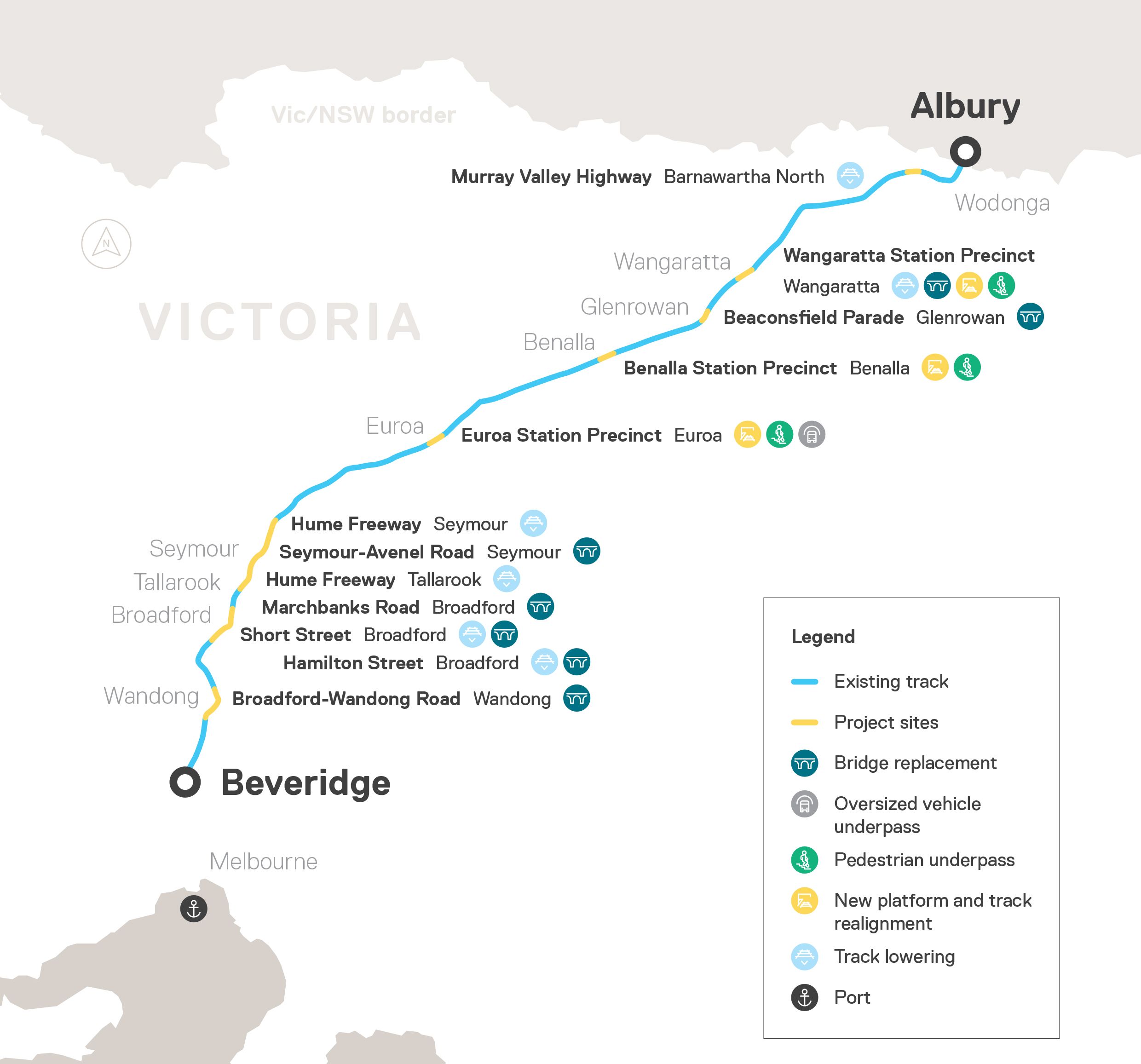 Map showing location of 12 worksites in Victoria