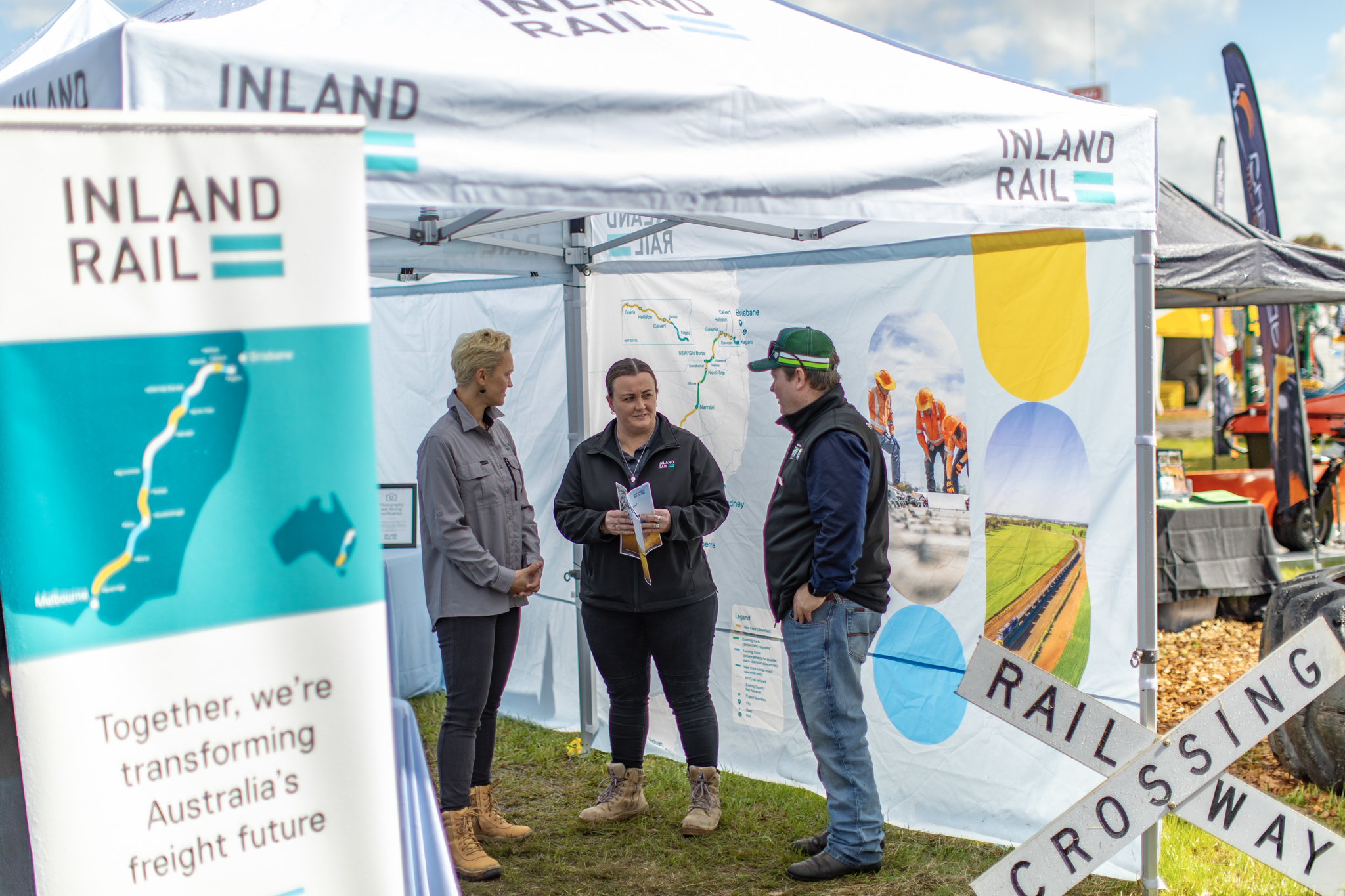 Inland Rail team at AgQuip stand.