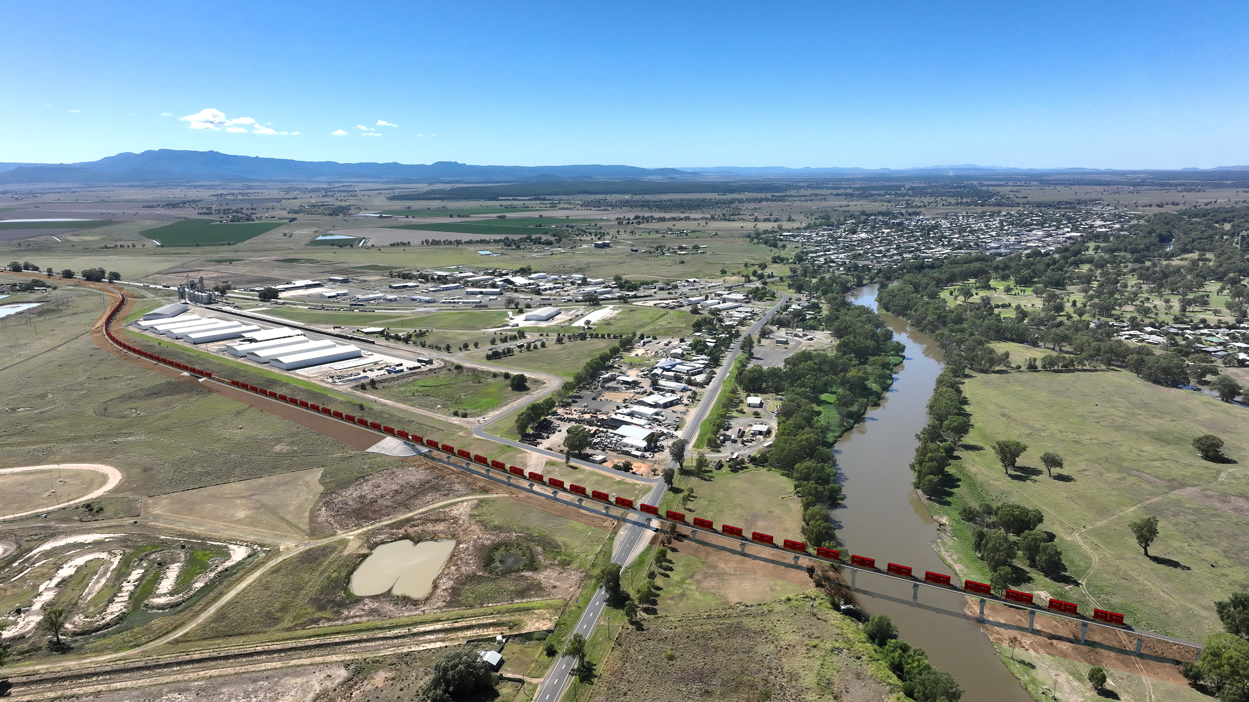 Drone shot of Kamilaroi Highway