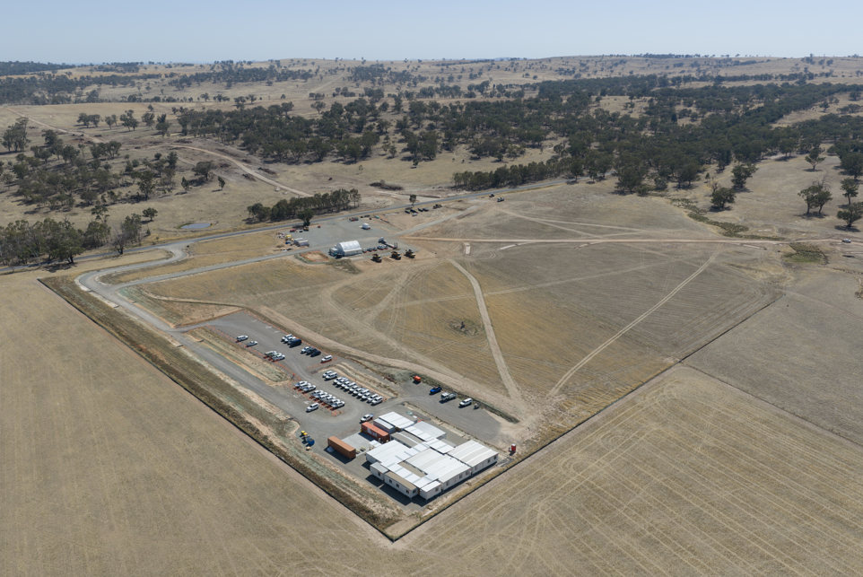 Drone shot of the Dirnaseer compound as part of the Inland Rail project