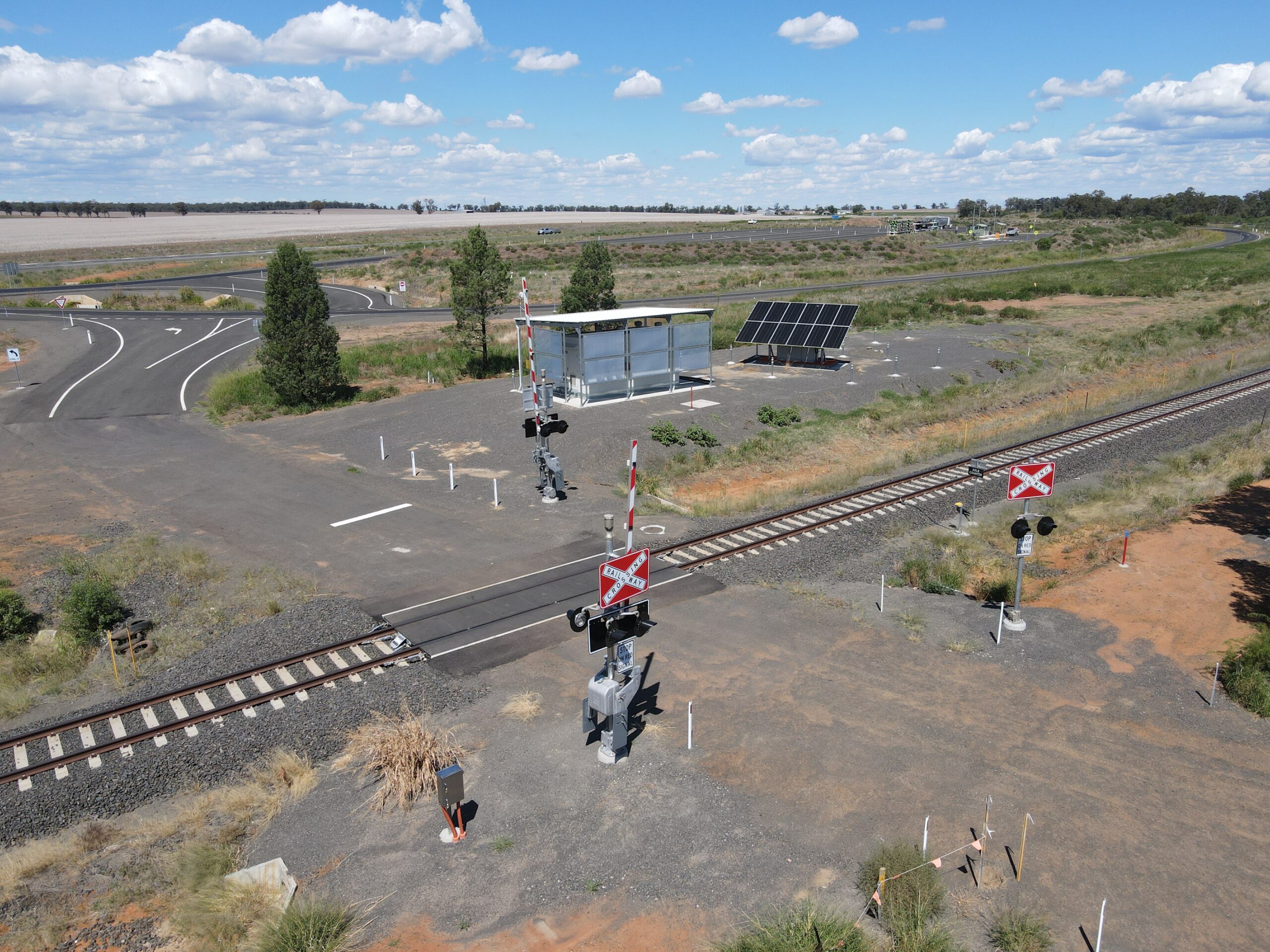 Solar powered level crossing