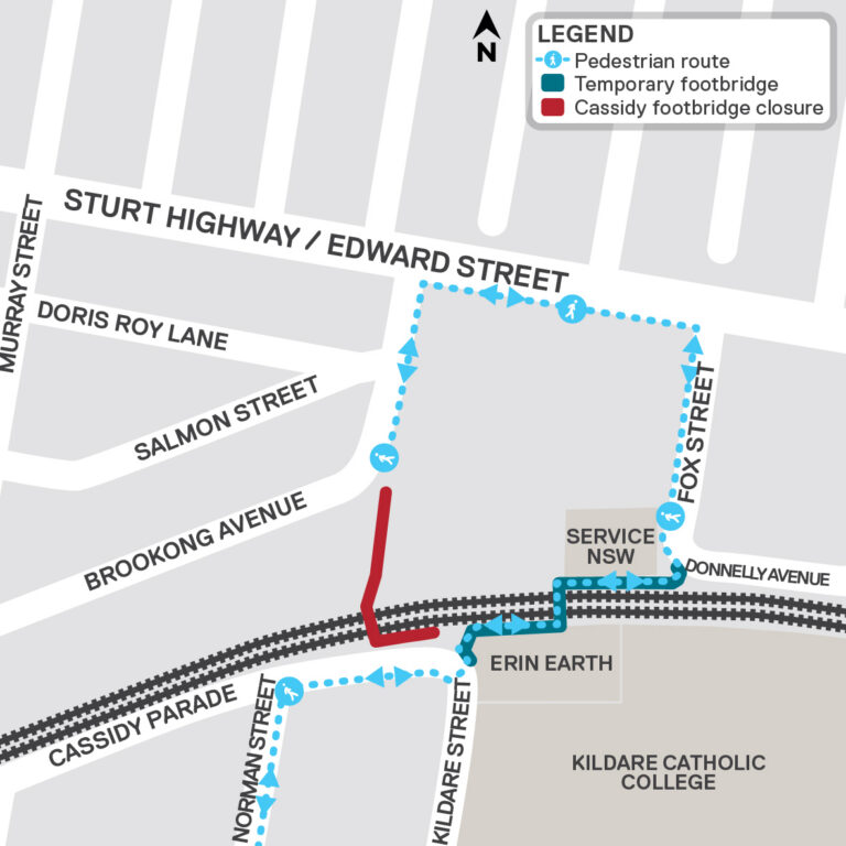 Wagga Wagga: Cassidy Footbridge Access Changes - Inland Rail
