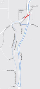 Illustrative map showing detours and traffic changes at Marchbanks Road, Broadford